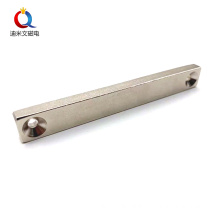 High quality 80x10x5mm strong large long block ndfeb hole magnet bar n52 neodymium permanent magnet price